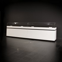 Buffetelement weiß mit Seitenteilen und Spuckschutz (Set)